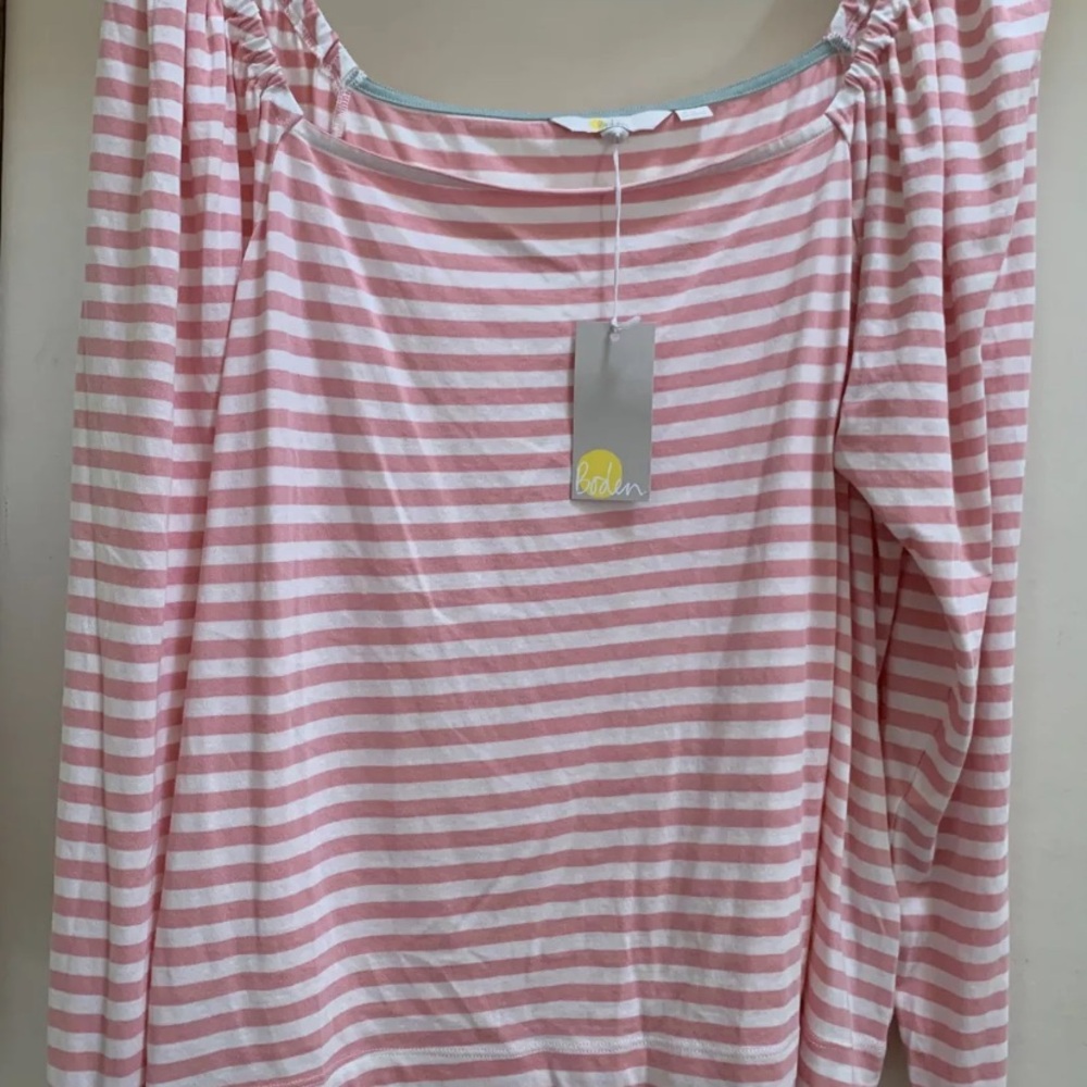 Hard to Find! Boden Women's Pink Striped Top nwt